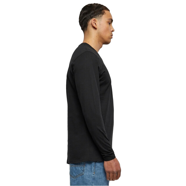 Urban Classics Heren basic henley t-shirt met lange mouwen UTTN208_black large