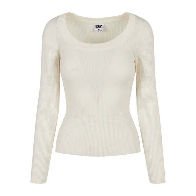 Urban Classics Dames trui met wijde hals en lange mouwen UTTN199_whitesand large