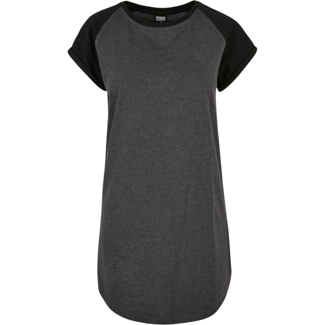 Urban Classics Dames raglan t-shirt met contrastdetail UTTN455_charcoalblack large