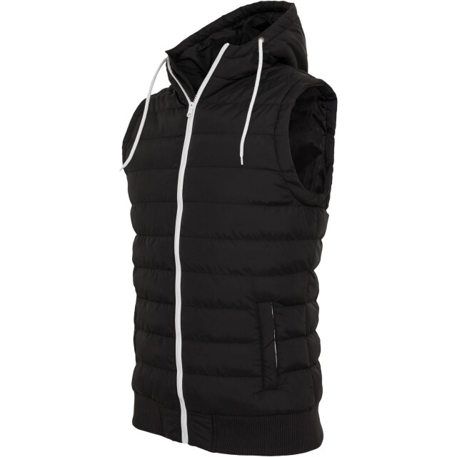 Urban Classics Heren contrast gewatteerd gilet met capuchon UTTN201_blackwhite large