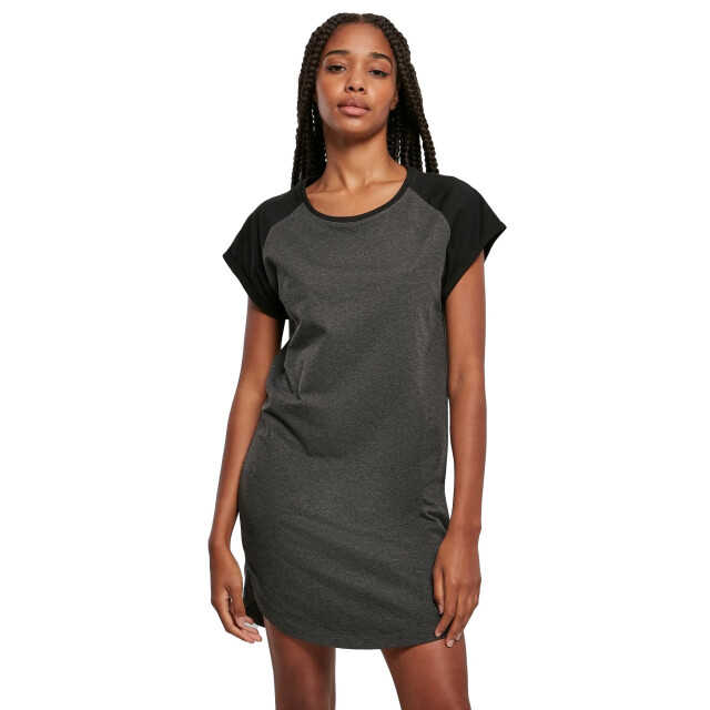 Urban Classics Dames raglan t-shirt met contrastdetail UTTN455_charcoalblack large