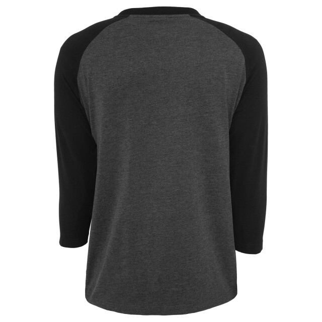 Urban Classics Heren contrast raglan 3/4 mouwen t-shirt UTTN448_charcoalblack large