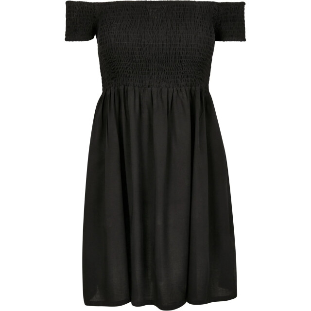 Urban Classics Dames off shoulder smock jurk UTTN203_black large