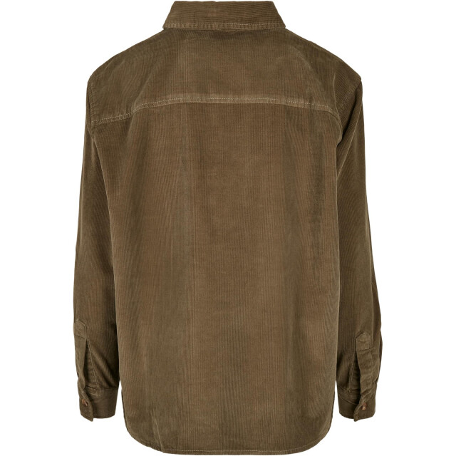 Urban Classics Dames corduroy oversized shirt UTTN189_olive large