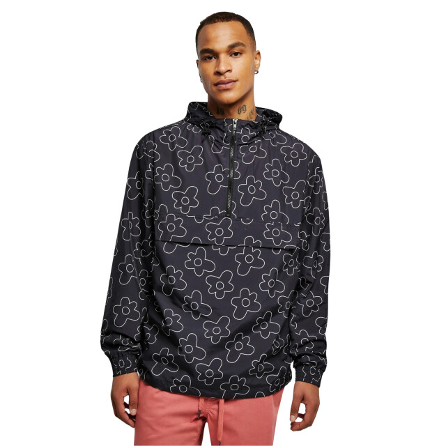 Urban Classics Heren pull over jas met bloemen UTTN440_black large