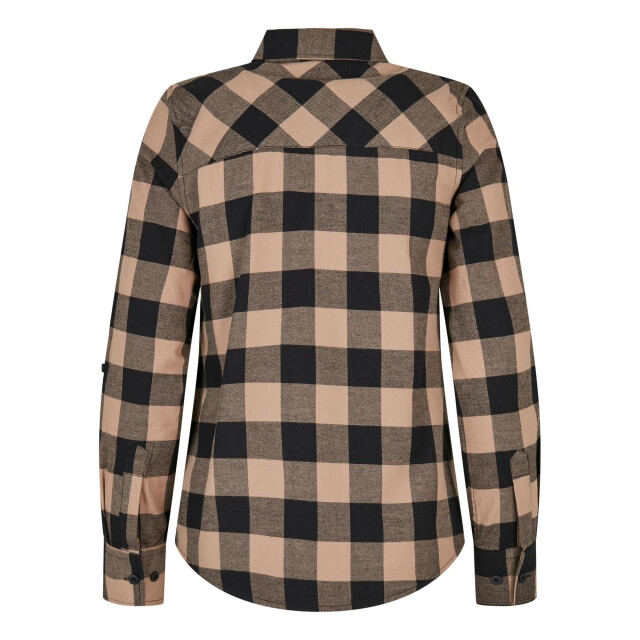 Urban Classics Geruit flanellen overhemd met omgeslagen manchet dames UTTN450_blacksofttaupe large