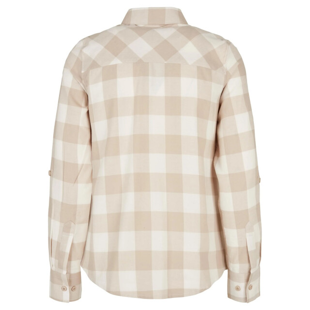 Urban Classics Geruit flanellen overhemd met omgeslagen manchet dames UTTN450_whitesandlighttaupe large