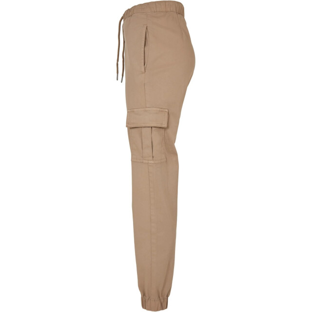 Urban Classics Dames cargo pocket hoge taille joggingbroek UTTN419_softtaupe large