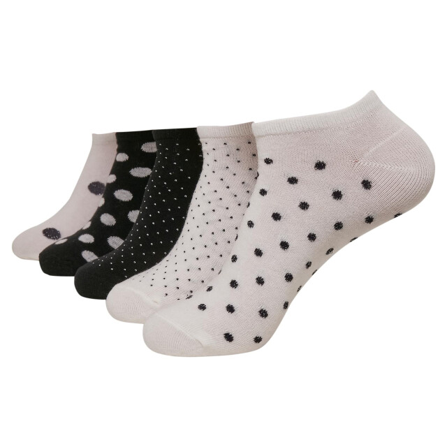 Urban Classics Heren no show gestippelde sokken (set van 5) UTTN482_whiteblack large