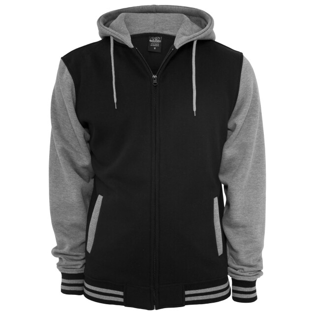 Urban Classics Heren tweekleurige zip hoodie UTTN413_blackgrey large