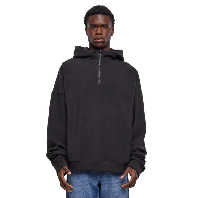 Urban Classics Heren polar fleece half zip oversized hoodie UTTN1701_black large