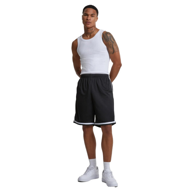 Urban Classics Heren mesh streep shorts UTTN170_blackblackwhite large