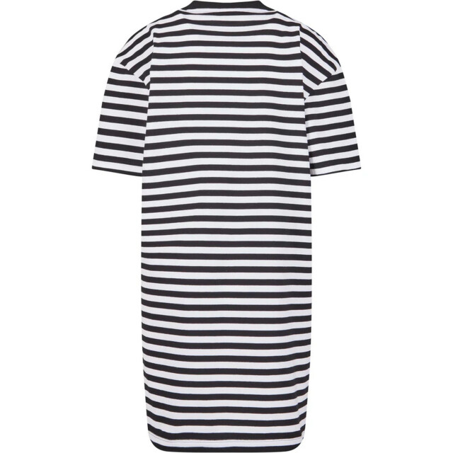 Urban Classics Dames gestreept oversized t-shirt jurk UTTN367_whiteblack large