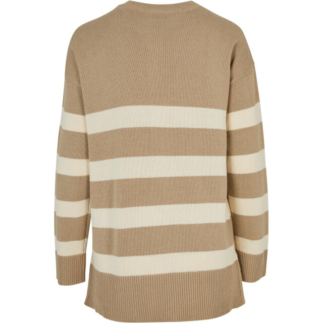 Urban Classics Dames gestreepte gebreide ronde hals trui UTTN368_wetsandsand large