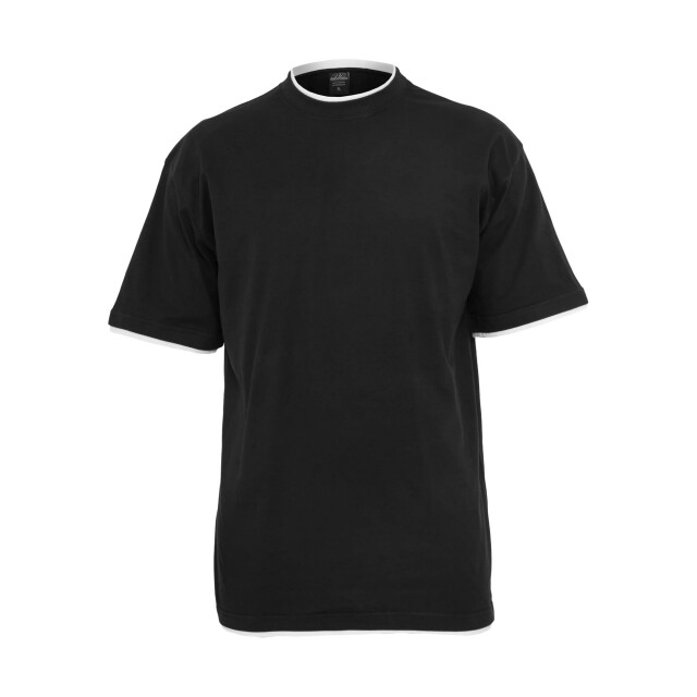 Urban Classics Heren lang t-shirt met contrastdetail UTTN374_blackwhite large