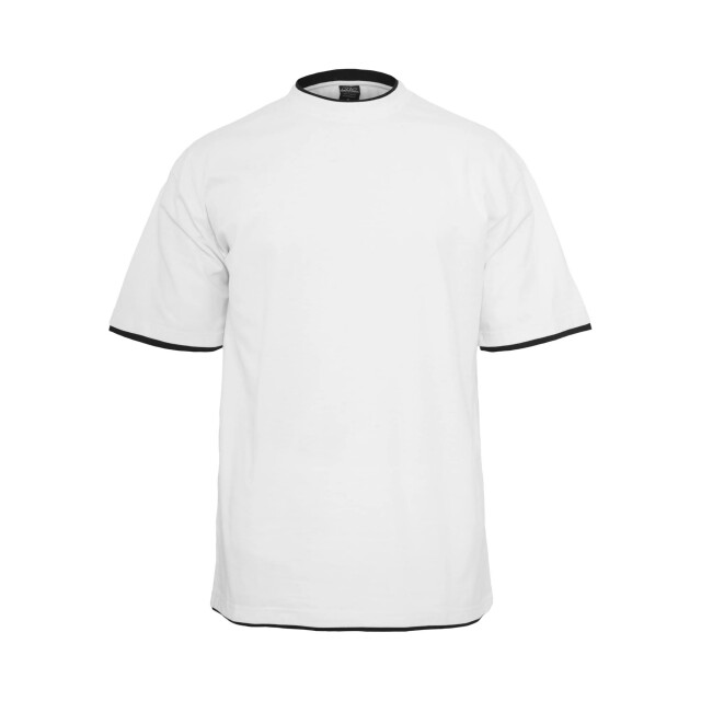 Urban Classics Heren lang t-shirt met contrastdetail UTTN374_whiteblack large