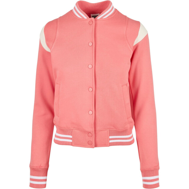 Urban Classics Dames college sweatjack UTTN381_palepinkwhitesand large