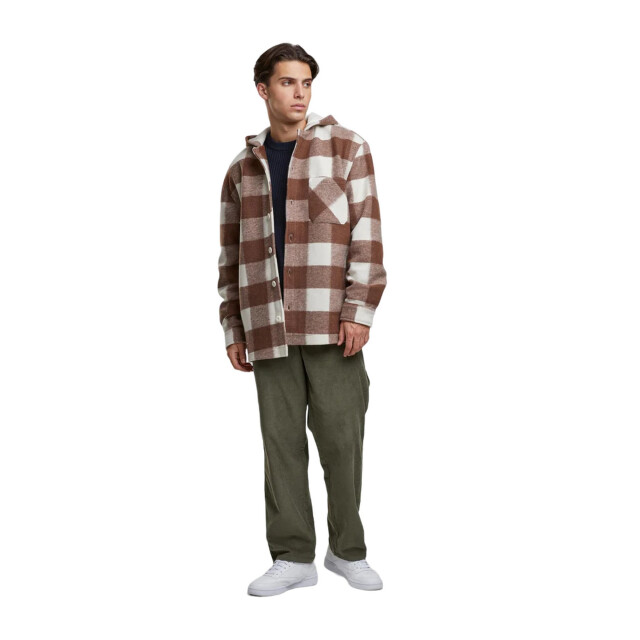 Urban Classics Heren geruite jas met capuchon UTTN1666_whitesandlightrust large