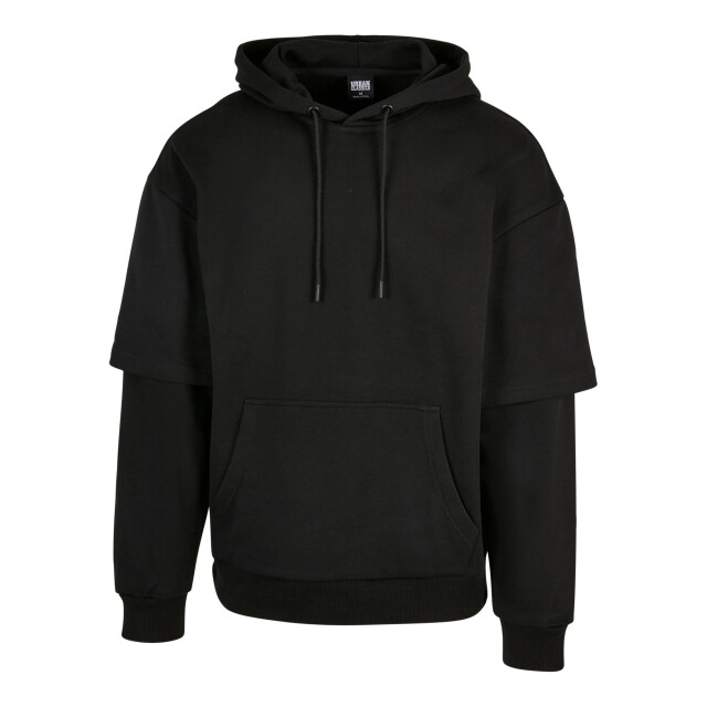 Urban Classics Heren oversized gelaagde mouw hoodie UTTN1679_black large