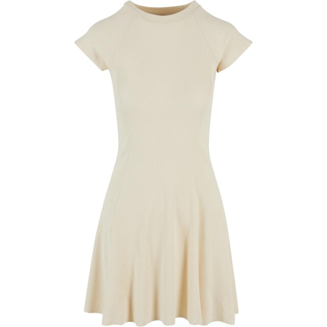 Urban Classics Dames ribbed skater dress UTTN363_whitesand large