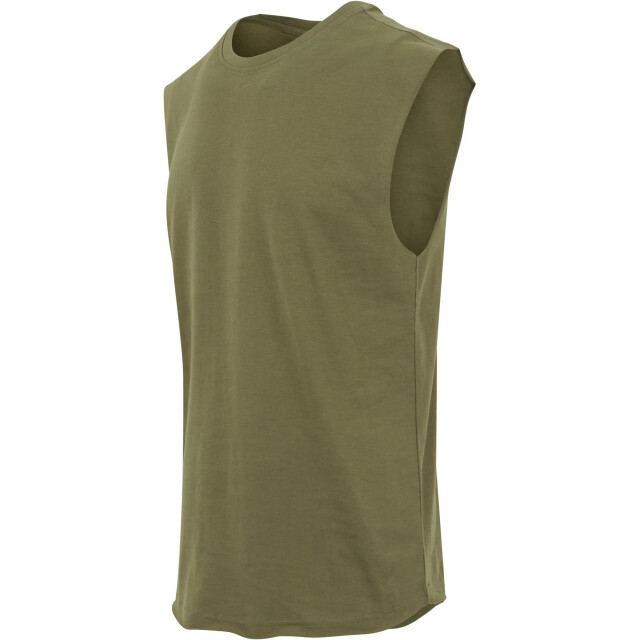 Urban Classics Heren mouwloze top met open rand UTTN395_olive large