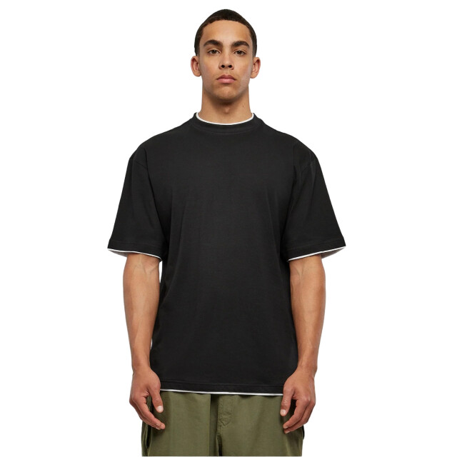 Urban Classics Heren lang t-shirt met contrastdetail UTTN374_blackwhite large