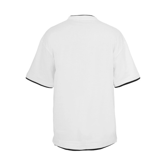 Urban Classics Heren lang t-shirt met contrastdetail UTTN374_whiteblack large