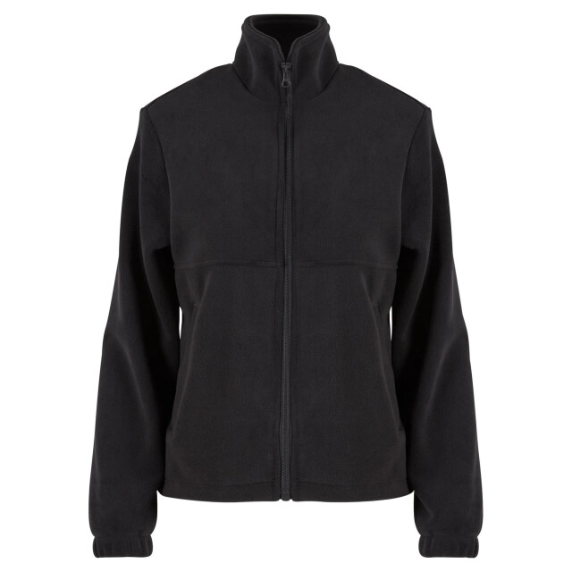 Urban Classics Dames effen polar fleece dubbellaags jas UTTN1659_black large