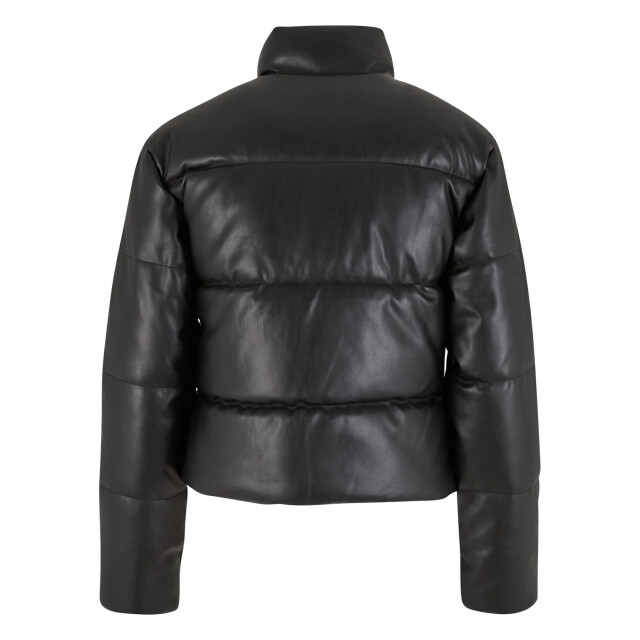 Urban Classics Dames synthetisch leren pufferjack UTTN1661_black large