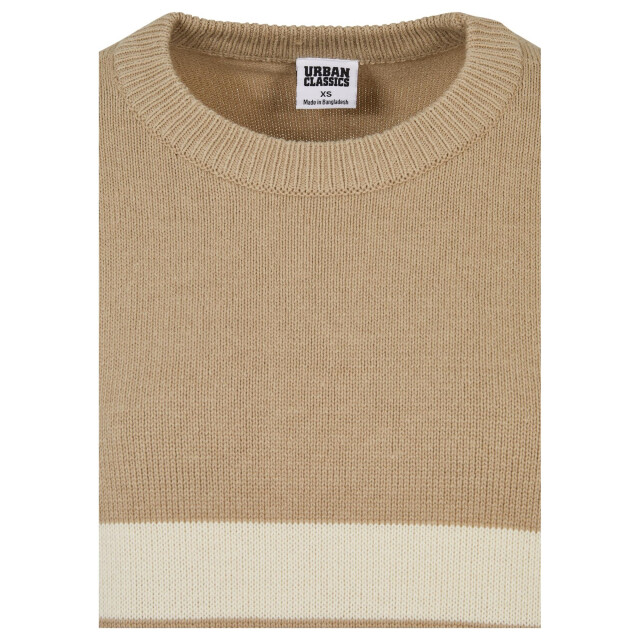 Urban Classics Dames gestreepte gebreide ronde hals trui UTTN368_wetsandsand large