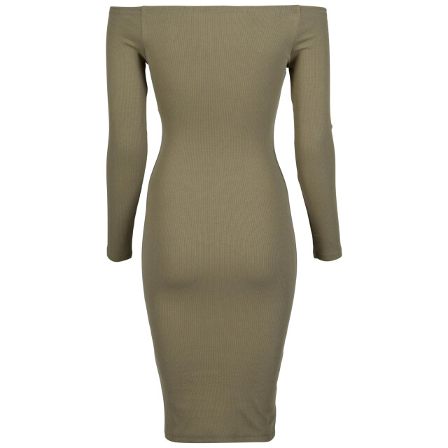 Urban Classics Dames ribbed off shoulders jurk met lange mouwen UTTN353_tiniolive large