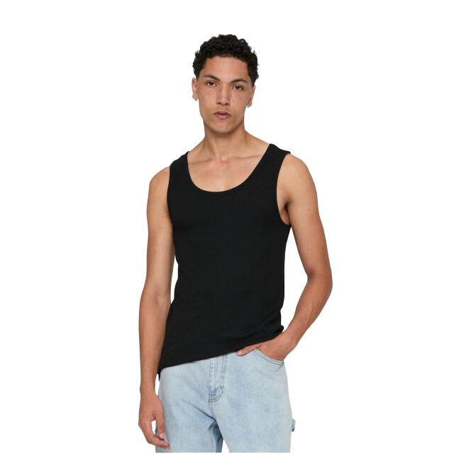 Urban Classics Heren naadloos tanktop (set van 2) UTTN356_black large