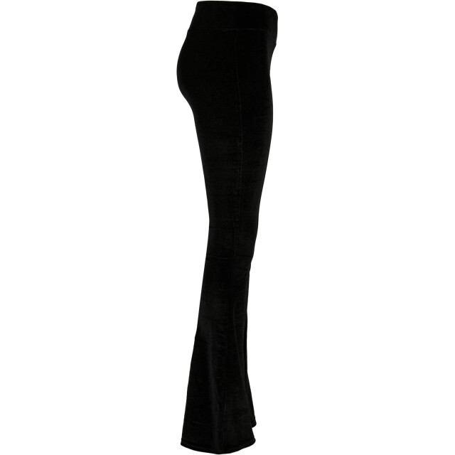 Urban Classics Dames fluwelen hoge taille bootcut legging UTTN351_black large