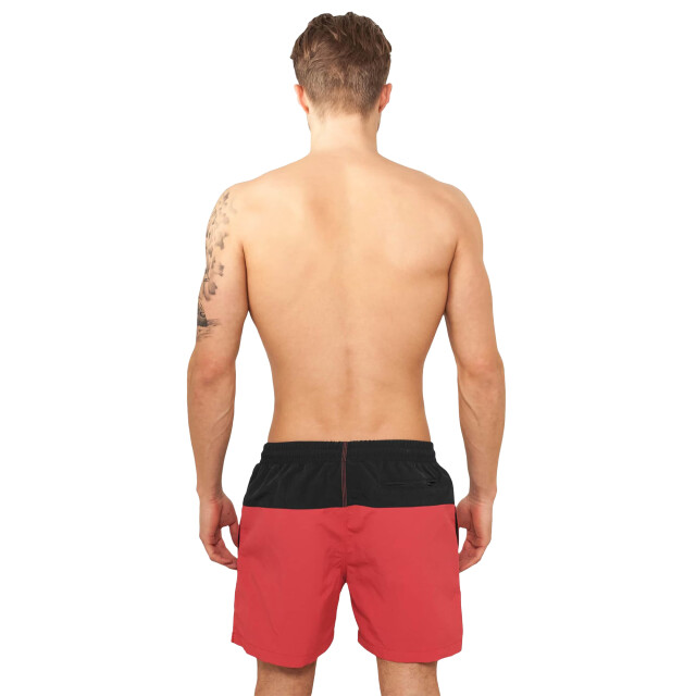 Urban Classics Heren blok zwemshorts UTTN159_blackred large