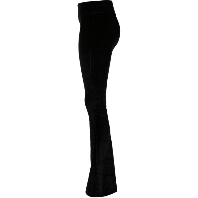 Urban Classics Dames fluwelen hoge taille bootcut legging UTTN351_black large