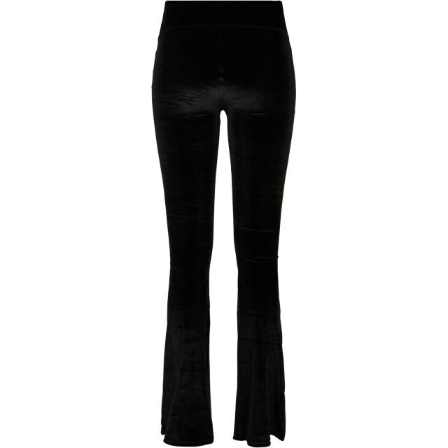 Urban Classics Dames fluwelen hoge taille bootcut legging UTTN351_black large