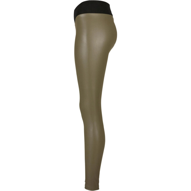 Urban Classics Dames legging hoog taille leer UTTN344_olive large