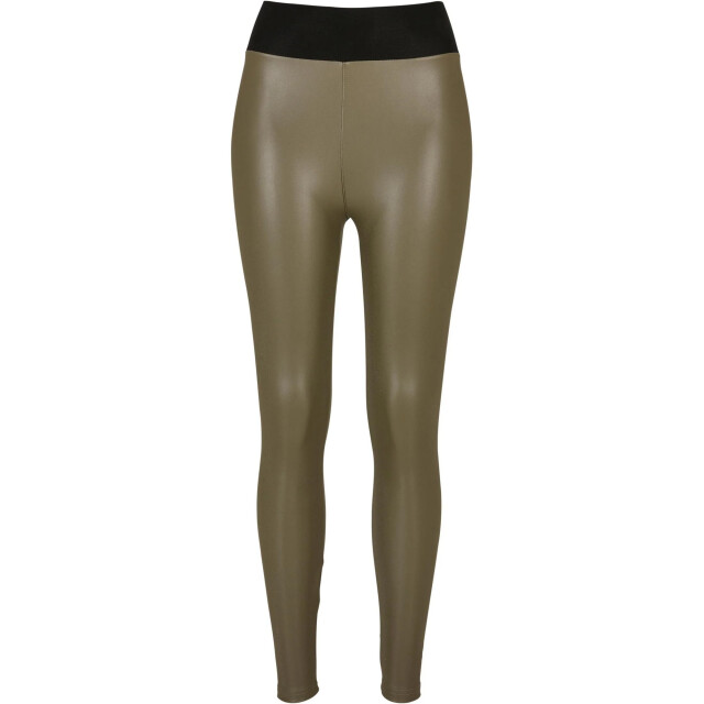 Urban Classics Dames legging hoog taille leer UTTN344_olive large