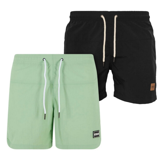 Urban Classics Heren blok zwemshort (set van 2) UTTN1597_vintagegreenblack large