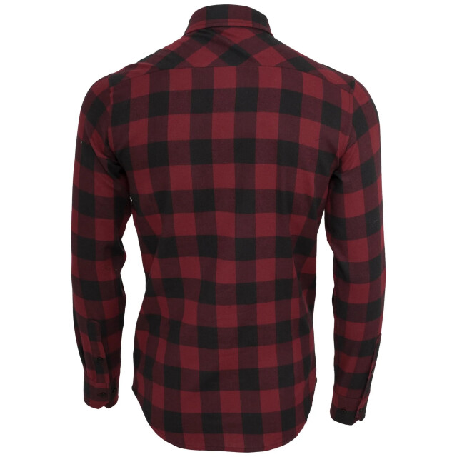 Urban Classics Heren geruit flannel shirt UTTN342_blackburgundy large