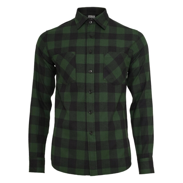 Urban Classics Heren geruit flannel shirt UTTN342_blackforest large