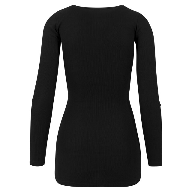 Urban Classics Dames geribd zak lang omslag t-shirt UTTN317_black large