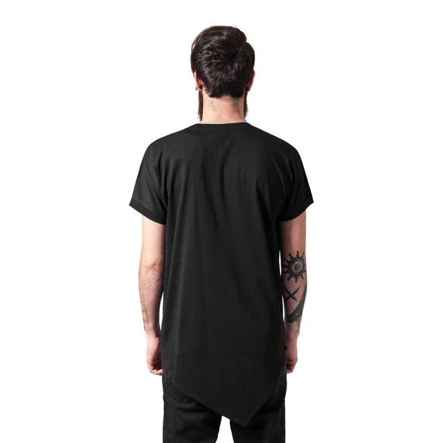 Urban Classics Heren asymmetrisch lang t-shirt UTTN330_black large