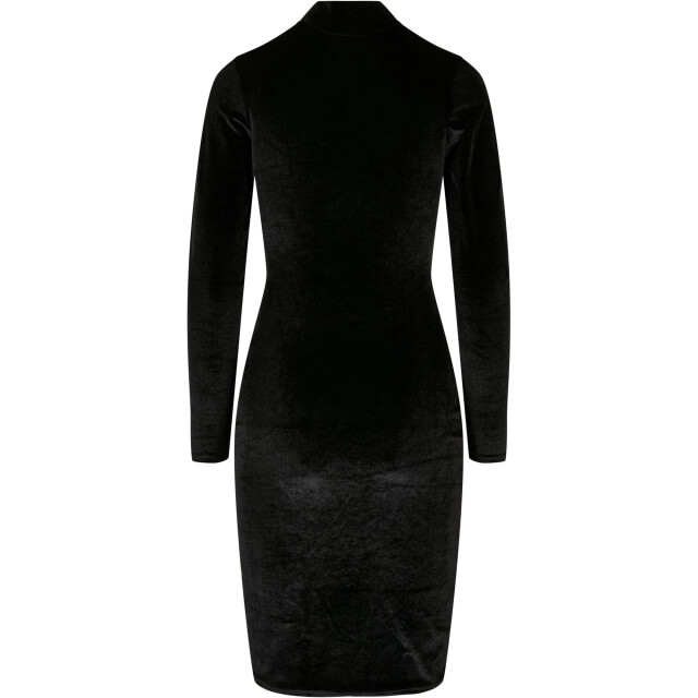 Urban Classics Dames fluwelen schildpad hals jurk UTTN300_black large