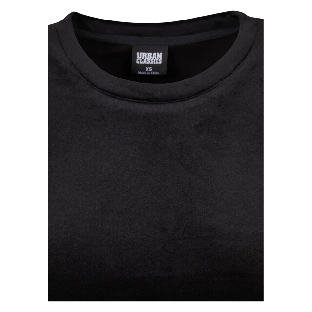 Urban Classics Dames fluwelen kort t-shirt UTTN1575_black large