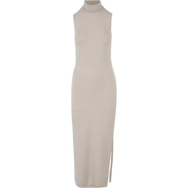 Urban Classics Dames gebreide eco viscose schildpadhals maxi dress UTTN309_wetsand large