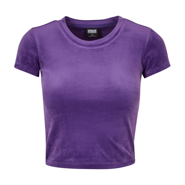 Urban Classics Dames fluwelen kort t-shirt UTTN1575_realviolet large