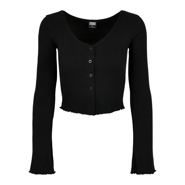 Urban Classics Dames ribbed cropped vest UTTN1577_black large