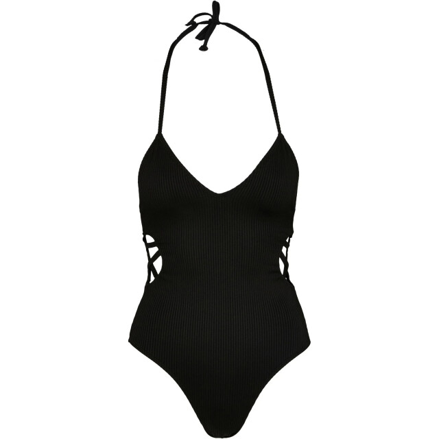 Urban Classics Dames geribbeld eendelig badpak UTTN295_black large