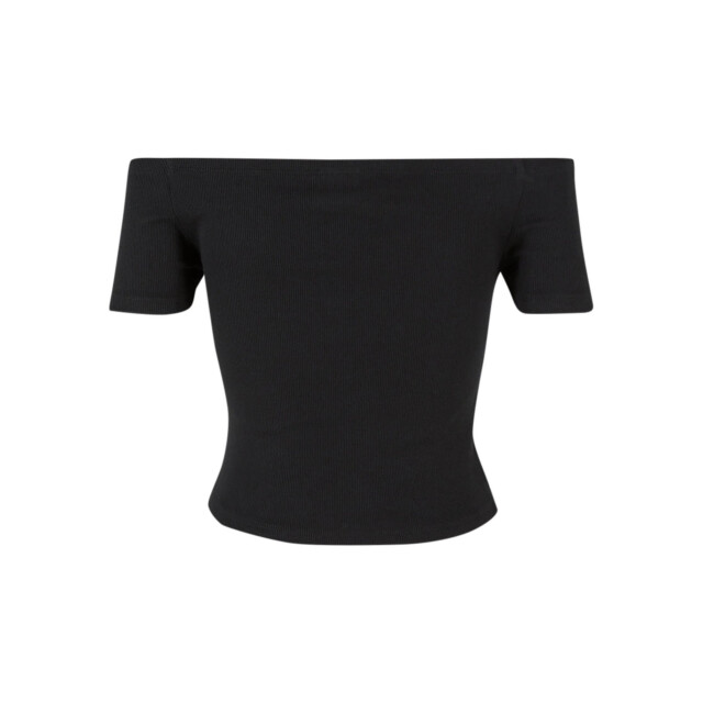 Urban Classics Dames geribd organic cotton off shoulder top (set van 2) UTTN1559_black large